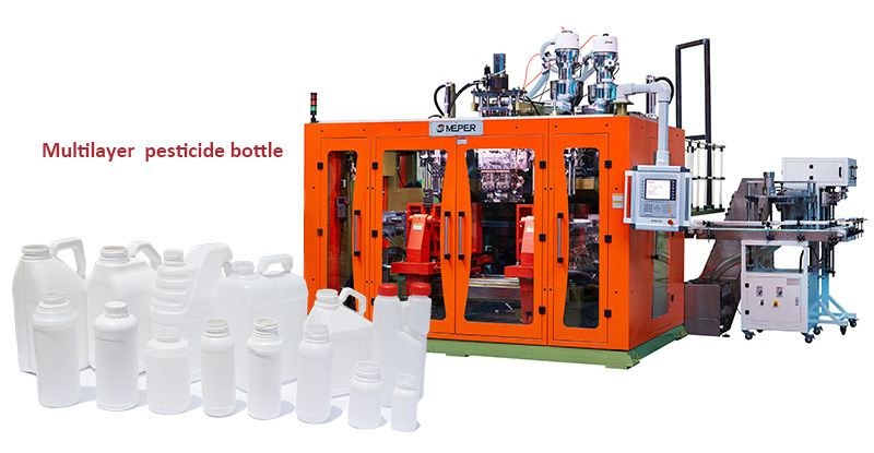 MEPER blow molding machine for pesticide bottles MEPER blow molding machine for pesticide bottles