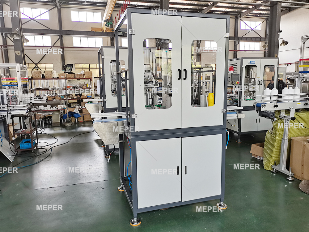 MEPER Full Automatic PET HDPE PP Plastic Bottle Mouth Neck Cutting Trimming Machine