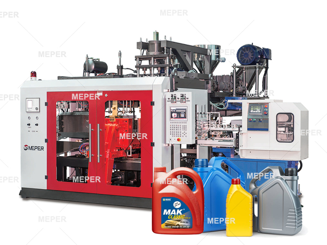 MEPER MP80FS Blow Moulding Machine With IML Machine In Mold Labeling for Lubricating Oil Bottle